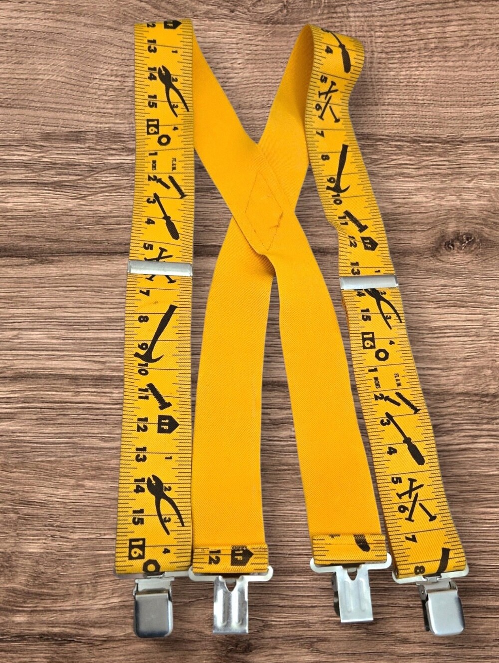 Holdup Suspender Co Yellow Carpenter Tradesman Series Measuring Ruler Suspenders